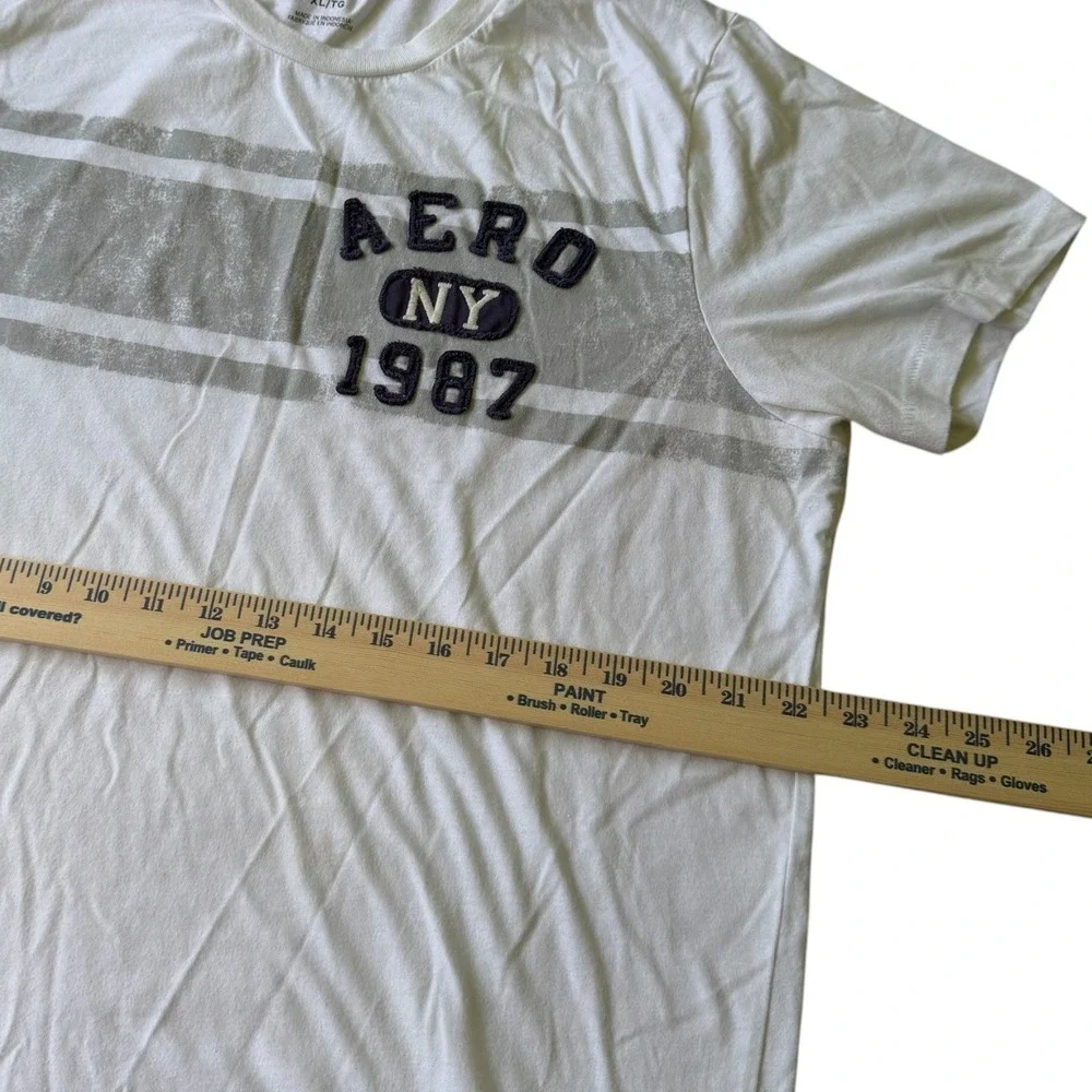 Aeropostale Mens XL White Aero NY 1987 Graphic T-Shirt Short Sleeve Crewneck - Picture 6 of 9